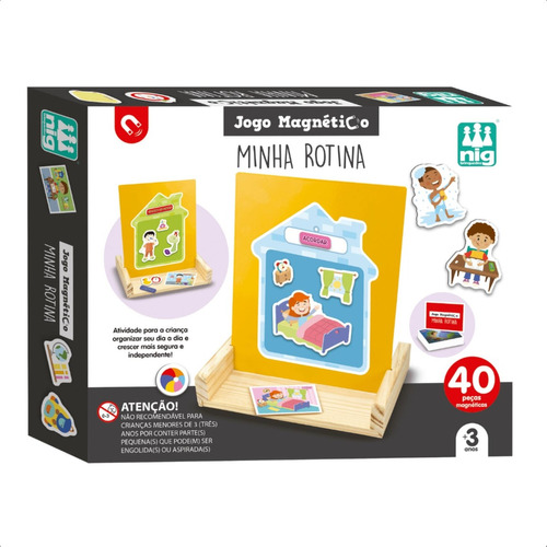 Jogo Infantil Minha Rotina Quadro Magnético 40 Pcs Nig 0466